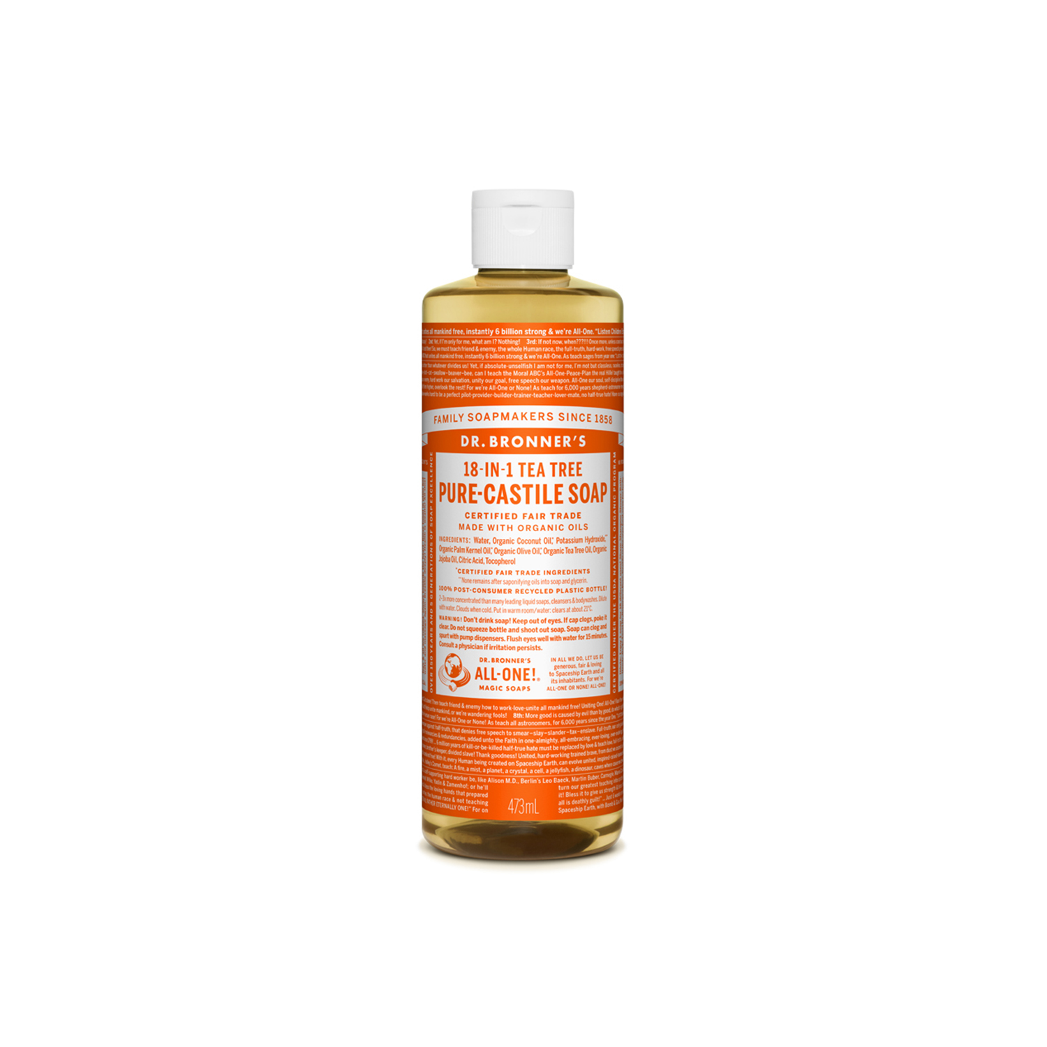 Dr. Bronners Tea Tree Pure Castile Liquid Soap 473 ml