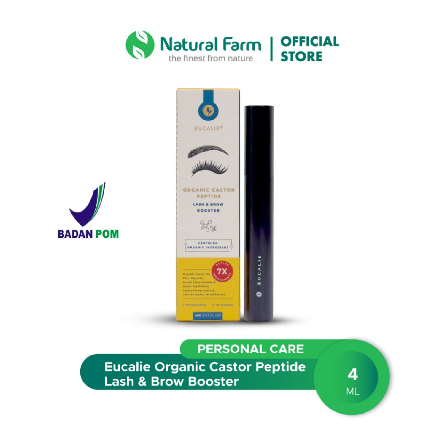 Eucalie Organic Castor Peptide Lash & Brow Booster 