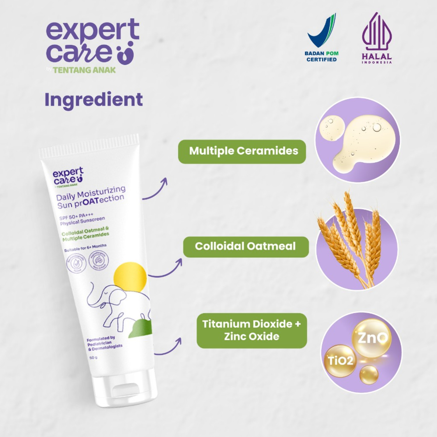 Expert Care Daily Moisturizing Sun prOATection Sunscreen anak