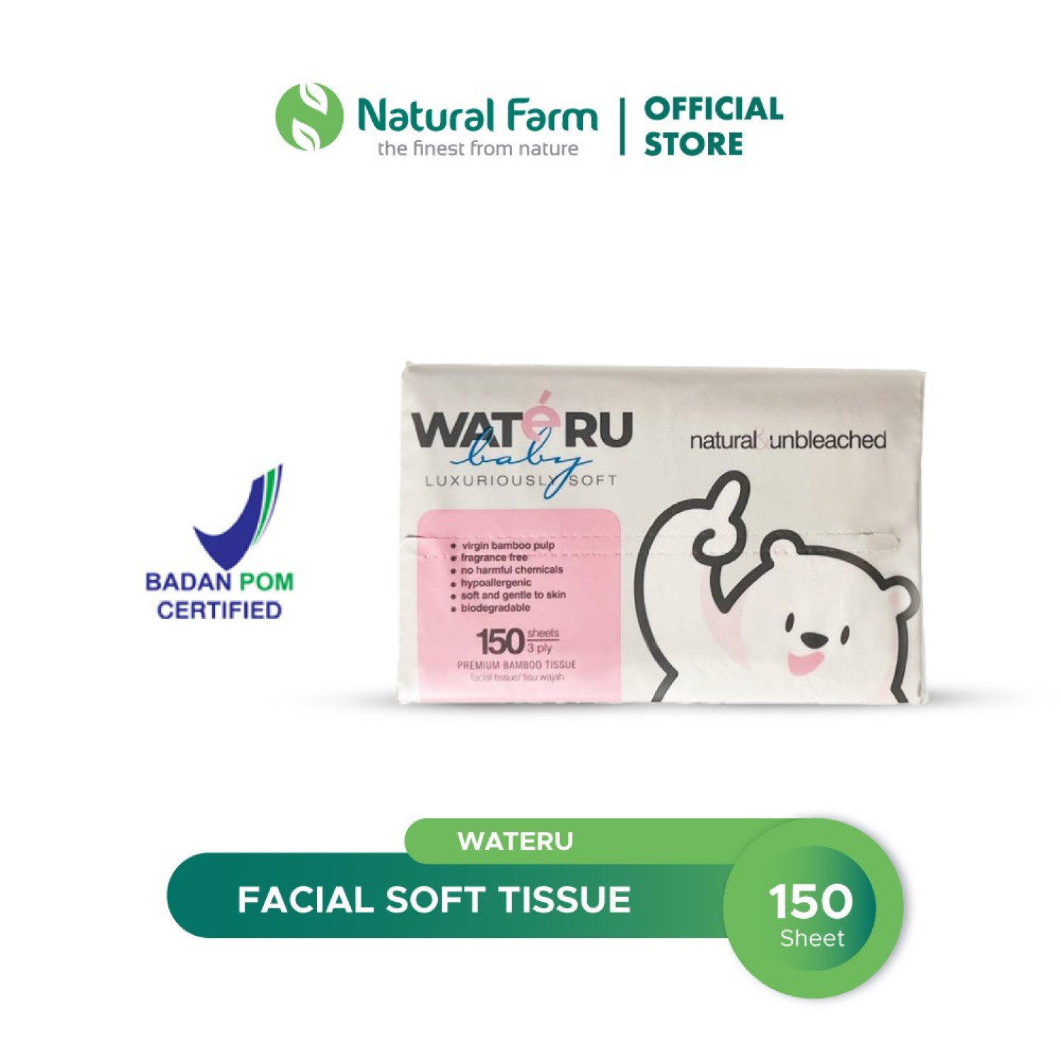Wateru Wateru Premium bamboo Facial Tissue 2 ply