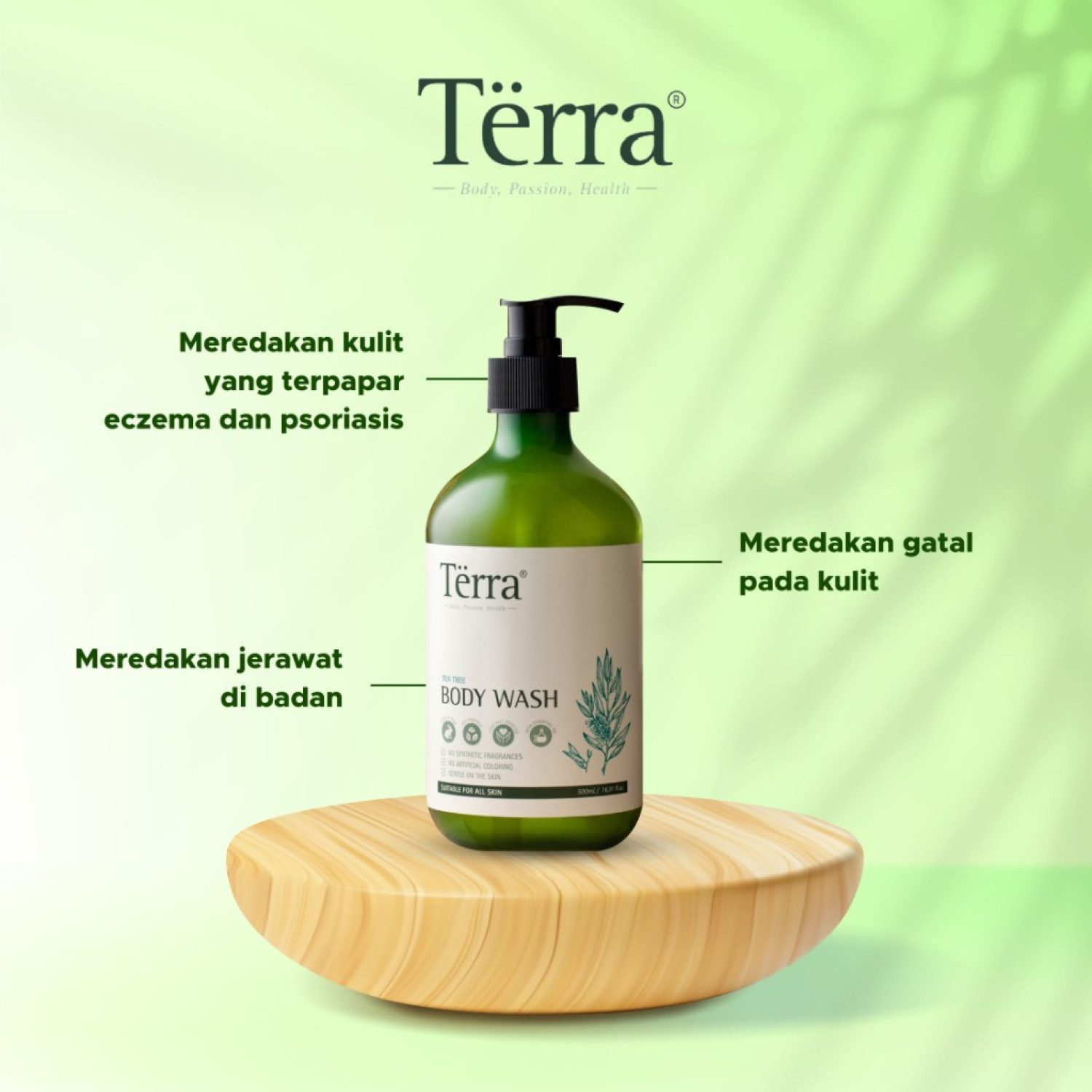 Terra Body Wash Tea Tree - sabun mandi untuk jerawat punggung